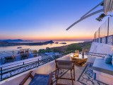 Lindos Shore Superior Studio courtyard at night